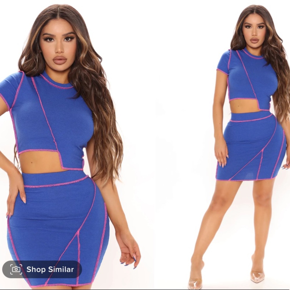 Fashion Nova Work Your Angles Mini Skirt Set